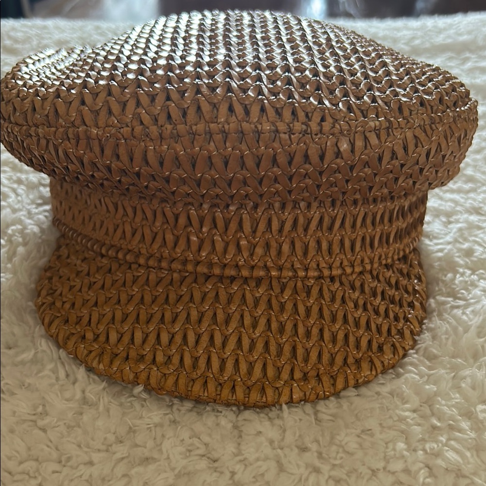 Lack Of Color Tan Woven Hat with Rustic Texture - Picture 2 of 6